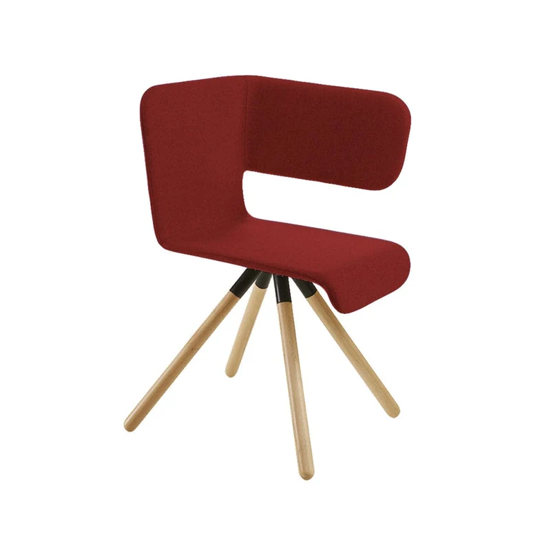 Upholstered Chair TWISS - Four Beech Legs by Carlo Manara for BBB Italia