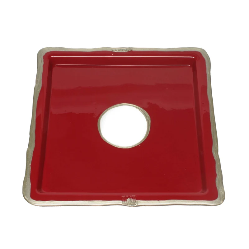 Resin Square Tray TRY-TRAY Cherry Red Set of Two by Gaetano Pesce for Fish Design