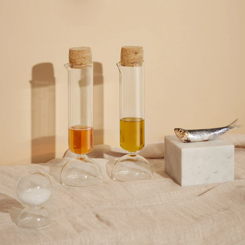Blown Glass Oil & Vinegar and Salt & Pepper Set BUBBLE by Gordon Guillaumier for Paola C
