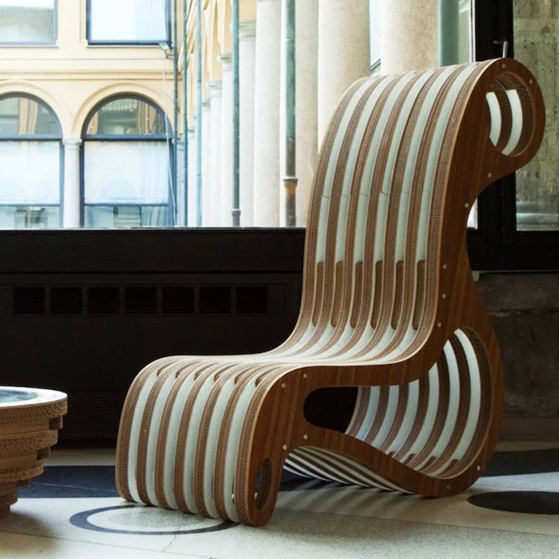 Cardboard and Wood Chaise Longue X2CHAIR