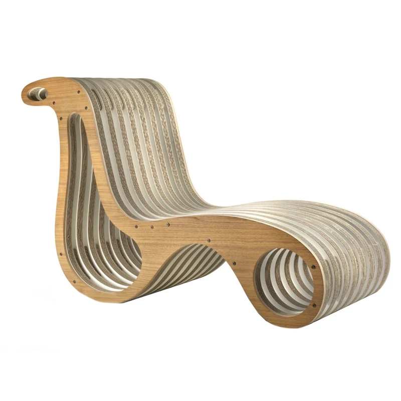 Cardboard and Wood Chaise Longue X2CHAIR
