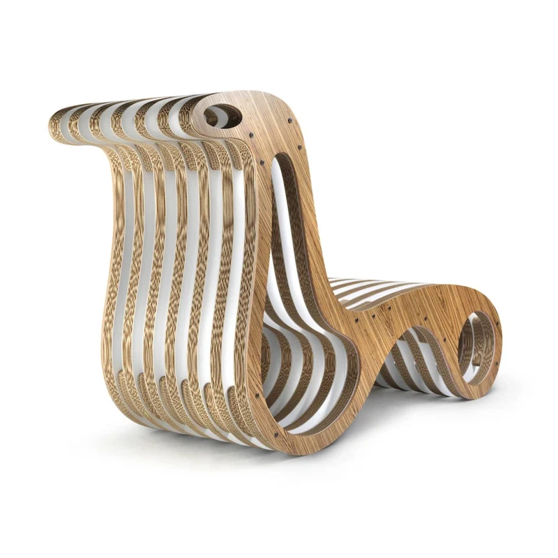 Cardboard and Wood Chaise Longue X2CHAIR