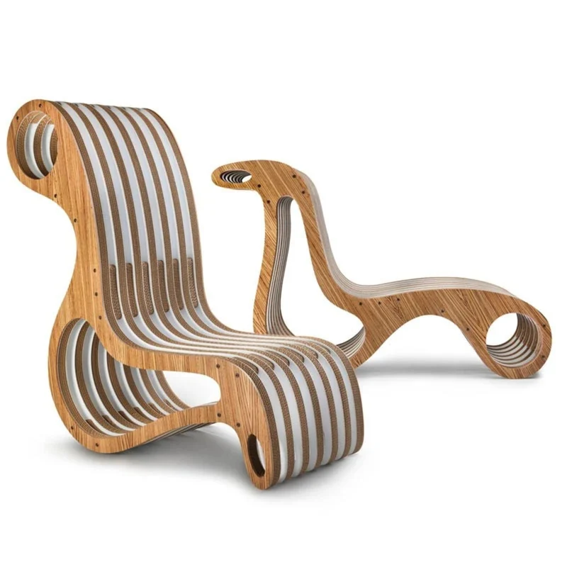 Cardboard and Wood Chaise Longue X2CHAIR