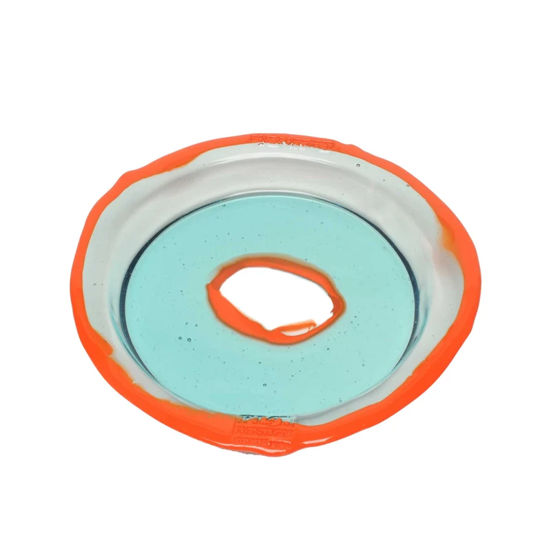 Resin Round Tray TRY-TRAY Light Blue Set of Three by Gaetano Pesce for Fish Design