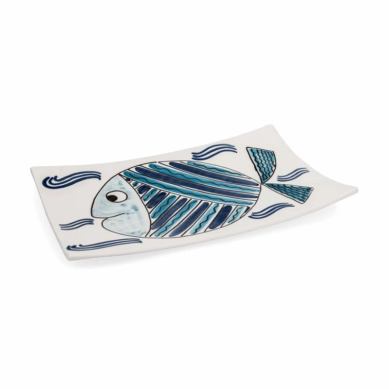 Ceramic Serving Platter PESCI by Improntabarre
