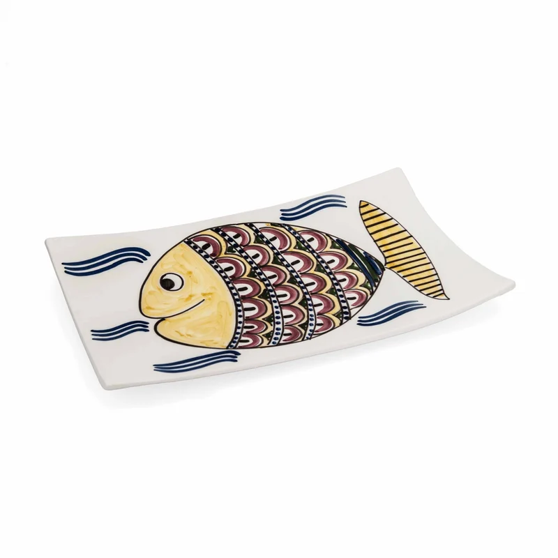 Ceramic Serving Platter PESCI by Improntabarre