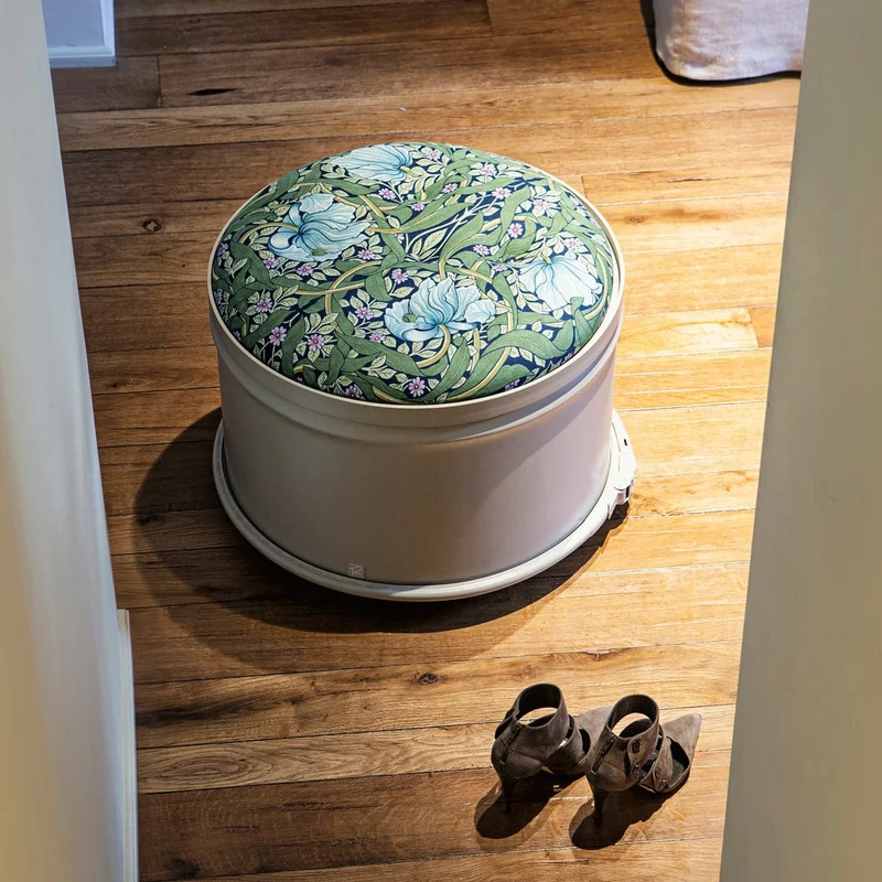 Iron Storage Pouf PRINTED FABRIC
