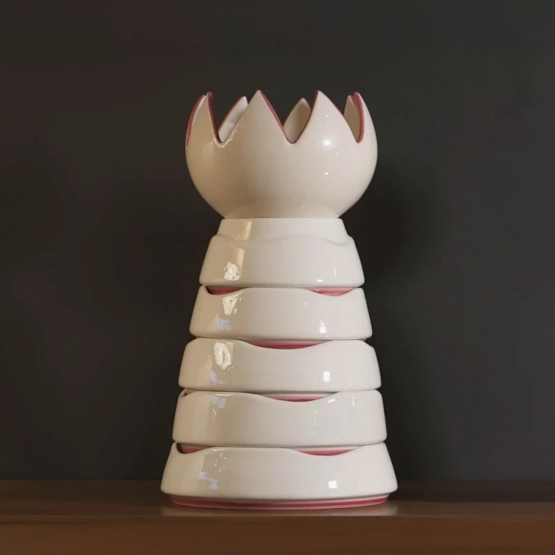 Ceramic Stackable Bowls ETNA White by Improntabarre