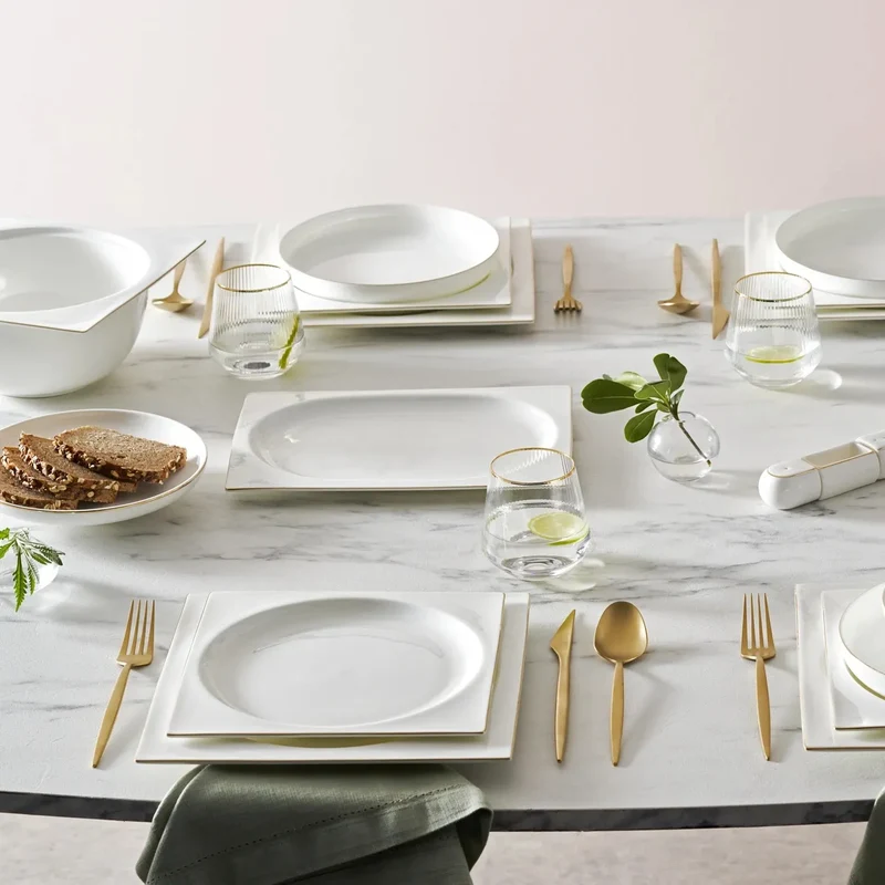 Karaca Fine Pearl Extra Nish 62-Teiliges 12-Personen Geschirrset Gold
