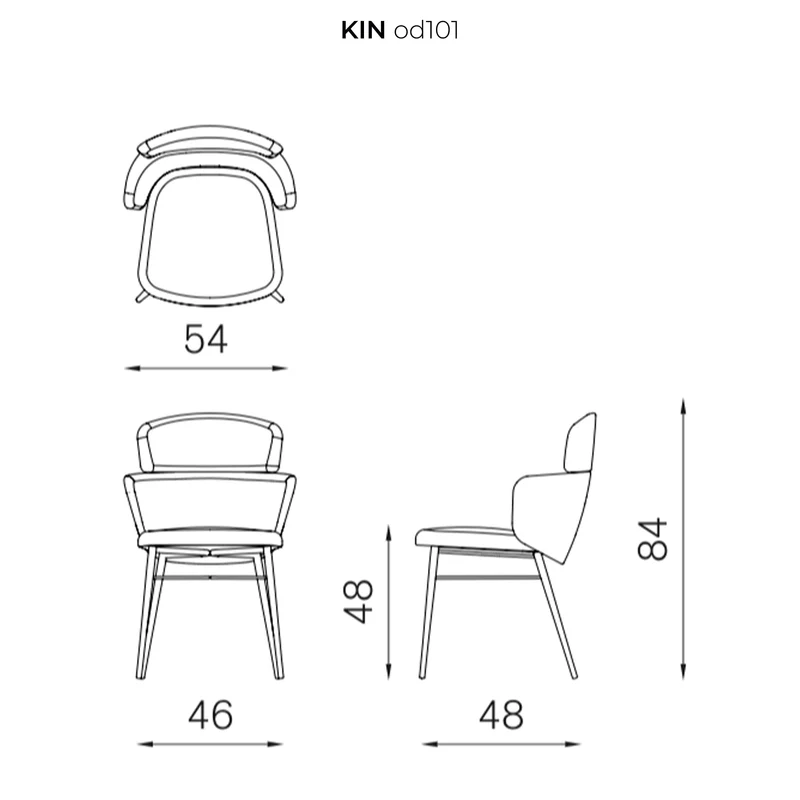 Upholstered Chair KIN by Radice Orlandini Designstudio for Baleri Italia