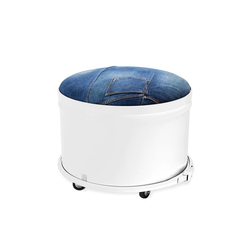 Iron Storage Pouf JEANS
