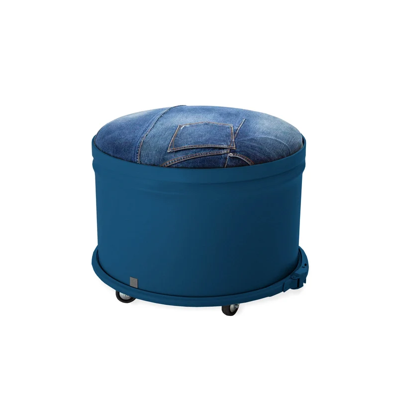 Iron Storage Pouf JEANS