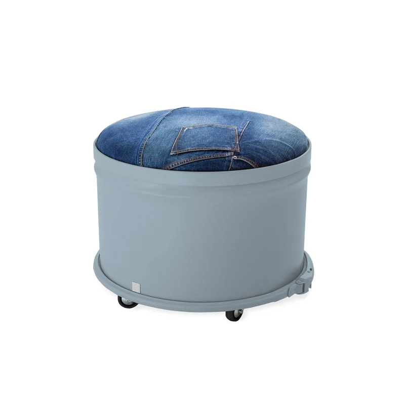 Iron Storage Pouf JEANS