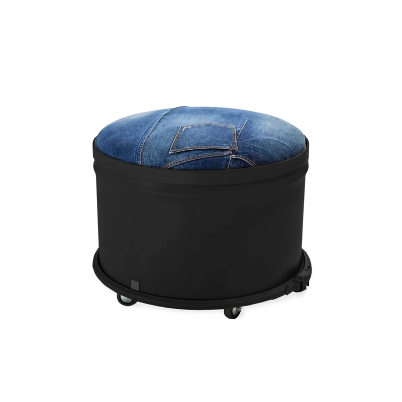 Iron Storage Pouf JEANS