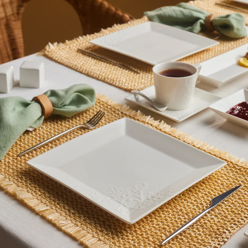 Karaca Trend Emboss Quadrat Frühstücksset und Servierschalen, 32 Teilig