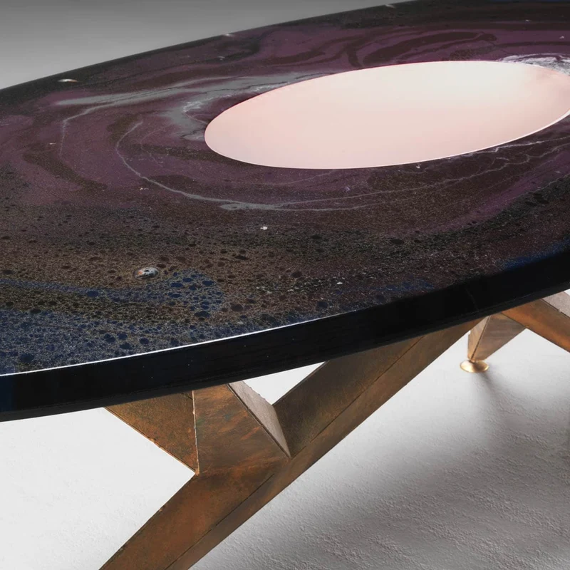 Oval Dining Table STARLIGHT M31 by Mauro Baronchelli