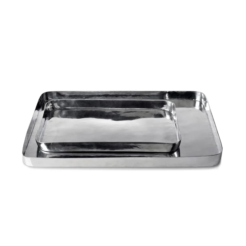 Polished Aluminum Tray MASAI Set of Two by Aldo Cibic for Paola C