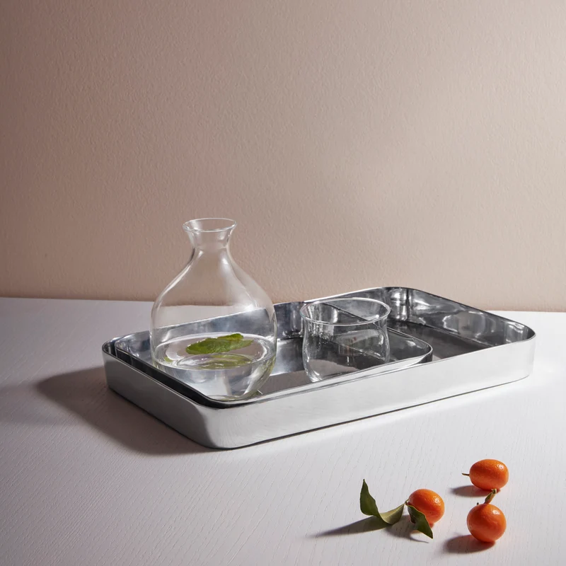 Polished Aluminum Tray MASAI Set of Two by Aldo Cibic for Paola C
