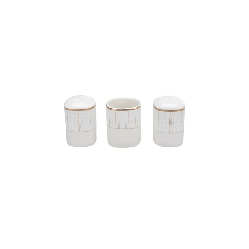 Karaca Batik Cream 60-teiliges Tafelgeschirr-Set für 12 Personen Gold Quadrat