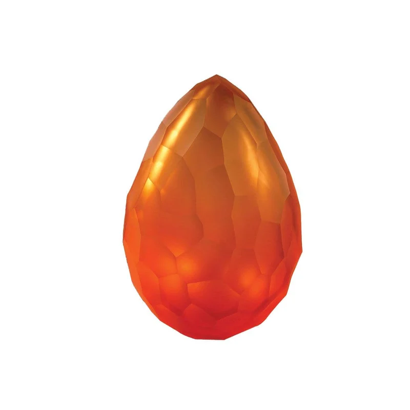 Murano Glass Decorative Object VANITÀ Orange Sandblasted by Wave Murano Glass