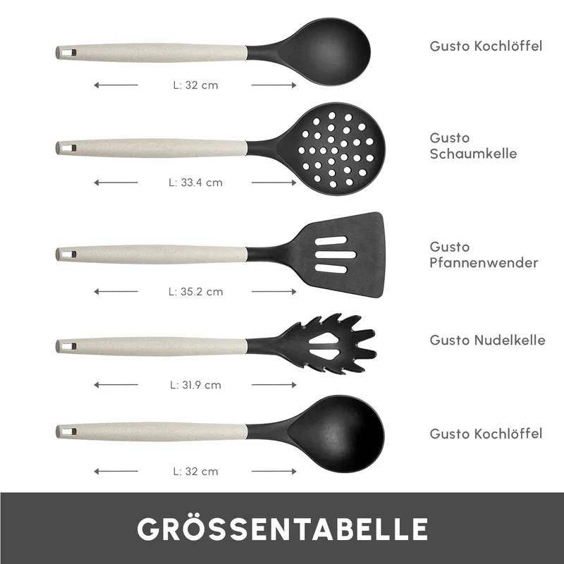 Karaca Gusto 12-teiliges Messer-/Schneidebrett-Set in Creme