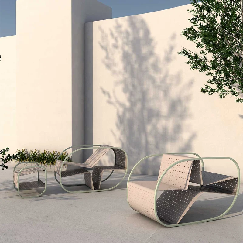 Outdoor Metal Side Table FLIP by Salomé Hazan for Giacopini