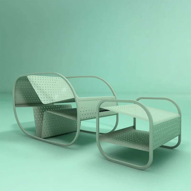 Outdoor Metal Side Table FLIP by Salomé Hazan for Giacopini