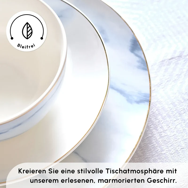 Karaca Ria New 39-teilig Geschirrset für 12 Personen, Grau