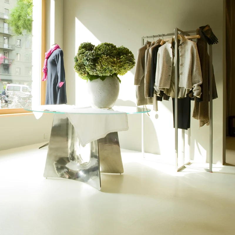 Crystal and Alluminium Table BENTZ by Jeff Miller for Baleri Italia