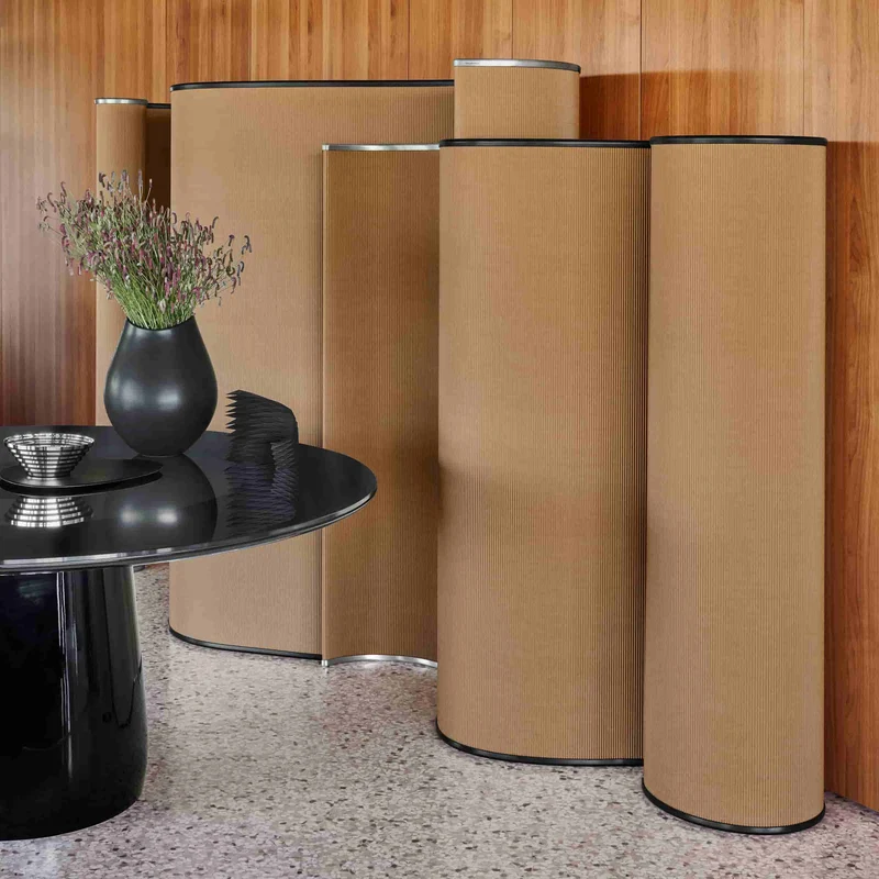 Cardboard and Aluminium Screen CARTOONS by Luigi Baroli for Baleri Italia