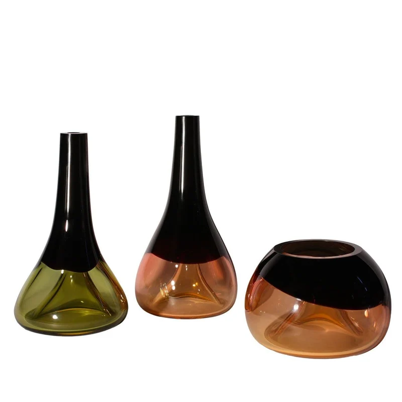 Murano Glass Vase FORMOSI Amber - H40 cm. - by Wave Murano Glass