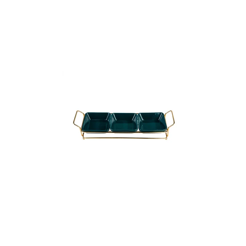 Karaca Sarah Karaca Sarah 3er Servierschüssel- Set Gold- Grün