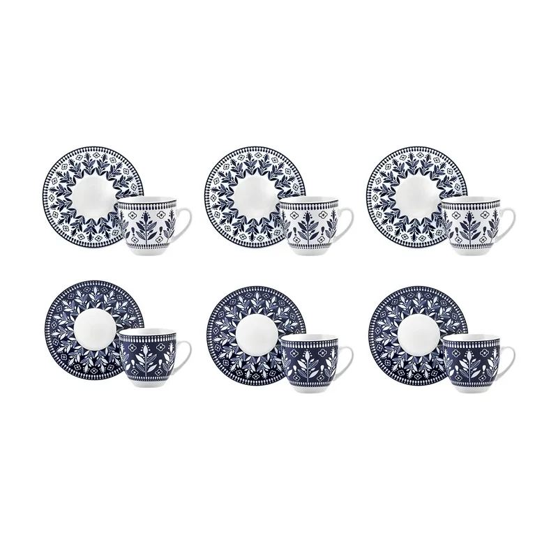 Karaca Peyker Kaffeetassen-Set für 6 Personen, 85 ml