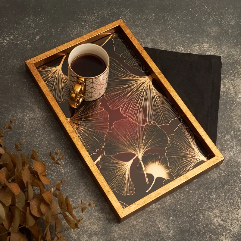 Karaca Home Deep Forest Tablett Burgund 40x25 cm