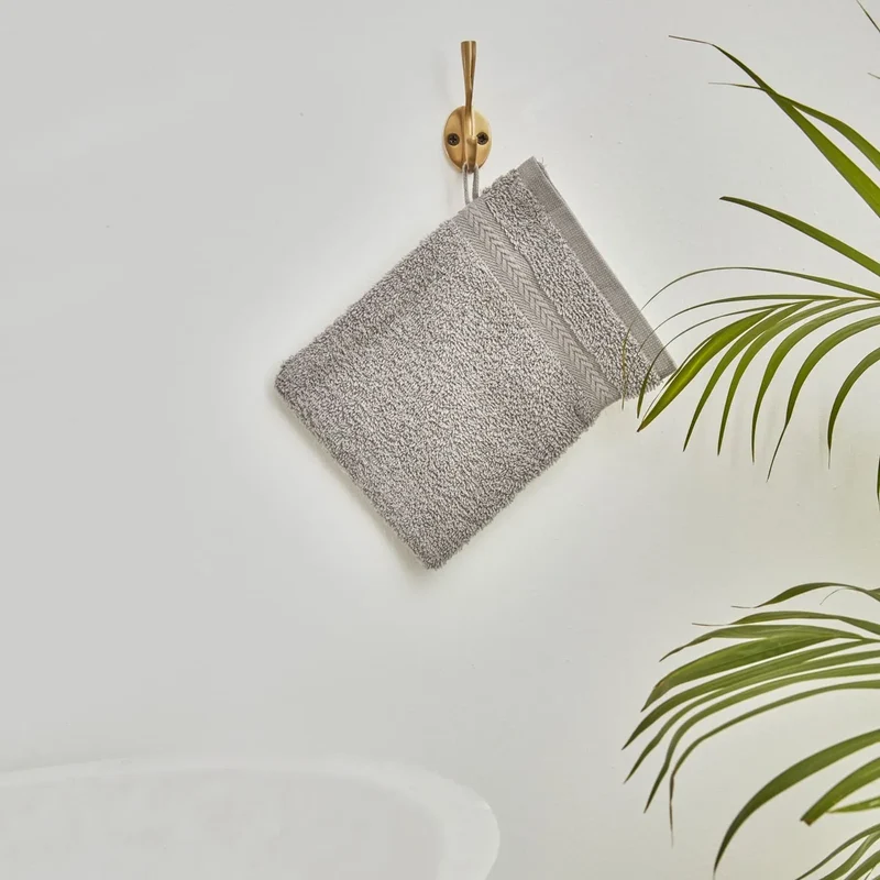 Karaca Wheat helles Grau 100% Baumwolle Waschlappen 16X22 cm