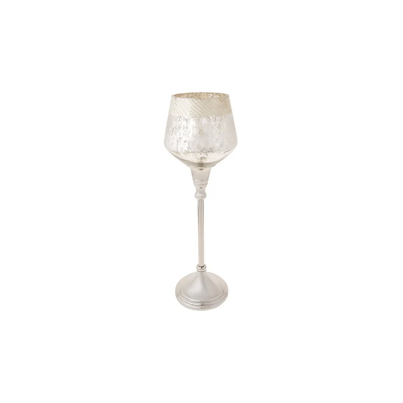 Karaca Lucca Şamdan Tealight Kerzenhalter Antikes Silber 35,5cm