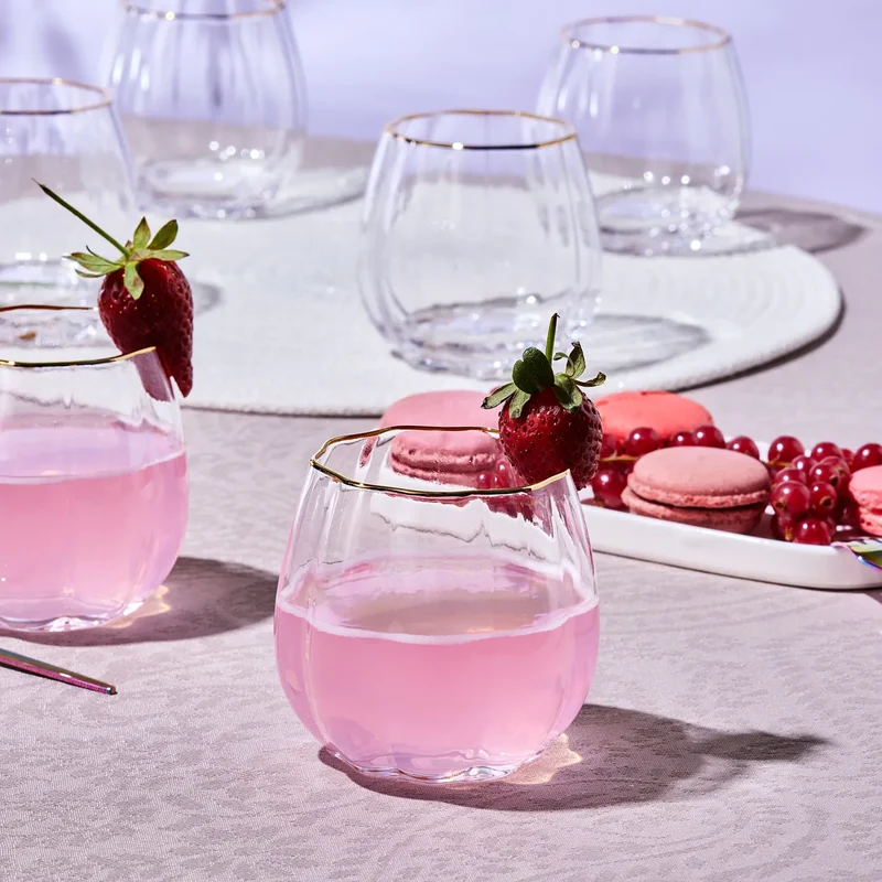 Karaca Priscilla Glas Set für 6 Personen, Gold, 380 ml