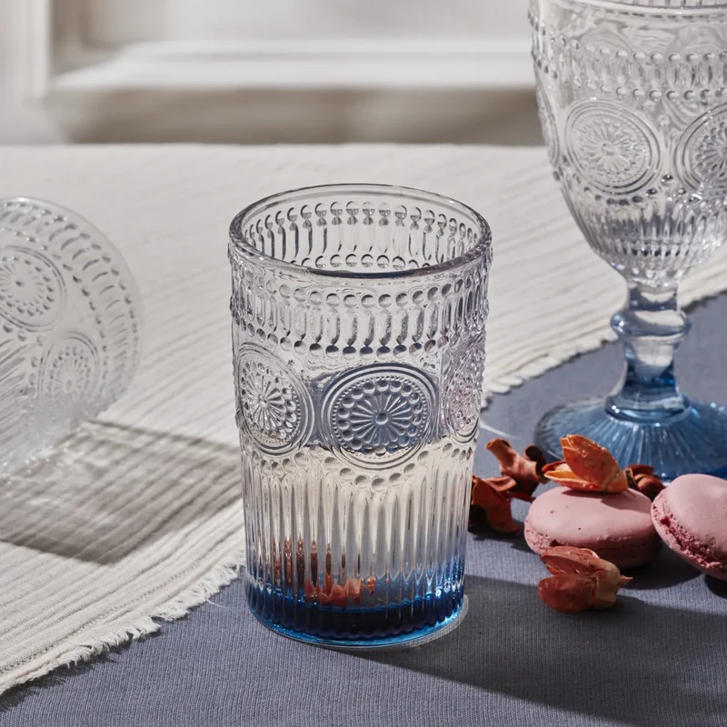 Karaca Sunflower Getränke Glas, Blau