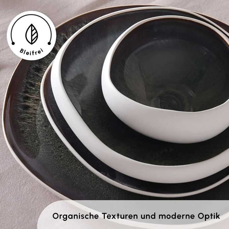 Karaca Earth Collection New Galactic Weiß 59-Teiliges 12-Personen Geschirrset