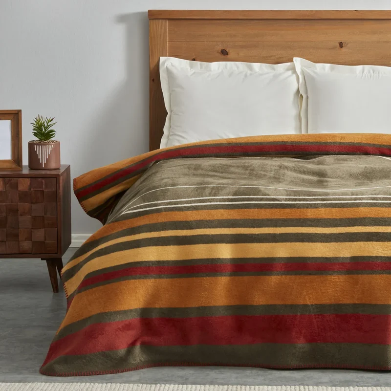 Karaca Home Nina Einzelbett Baumwolldecke, Khaki