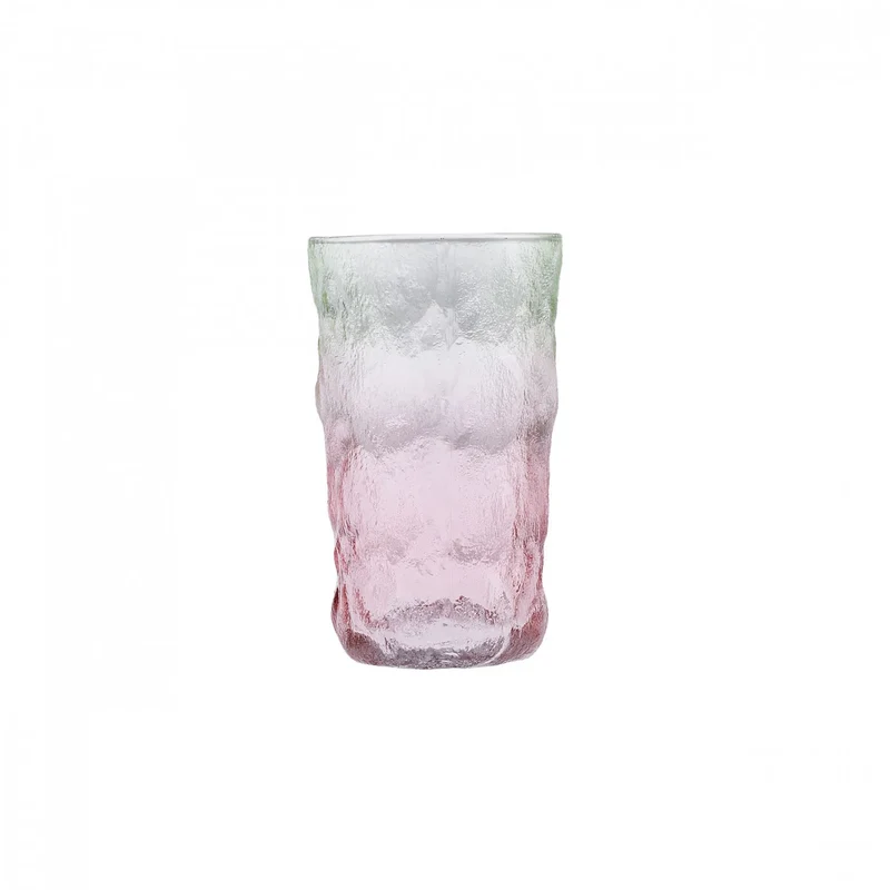 Karaca Glacier Getränke Glas, Rot Grün, 383 ml