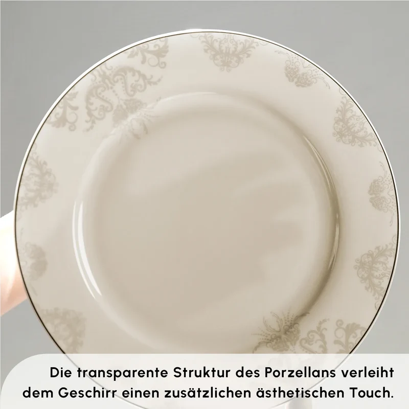 Karaca Elegance Bone Siena 53-Teiliges 12-Personen Geschirrsett Gold
