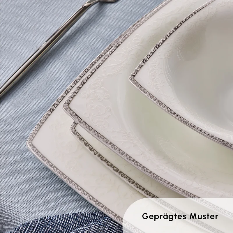 Geschirrset Fine Pearl Neklus 58-Teilig und ideal für 12-Personen