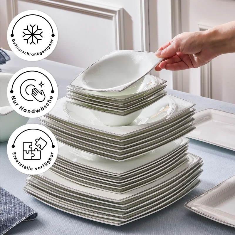 Geschirrset Fine Pearl Neklus 58-Teilig und ideal für 12-Personen