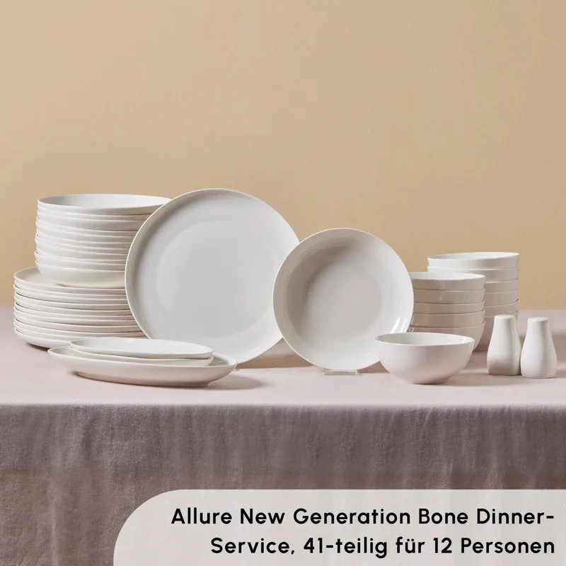 Karaca Forever Bone Allure 41-Teiliges 12-Personen Geschirrset