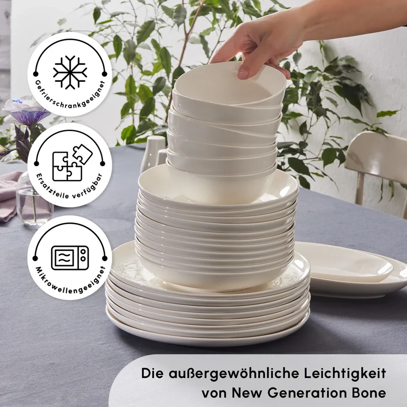 Karaca Forever Bone Allure 41-Teiliges 12-Personen Geschirrset