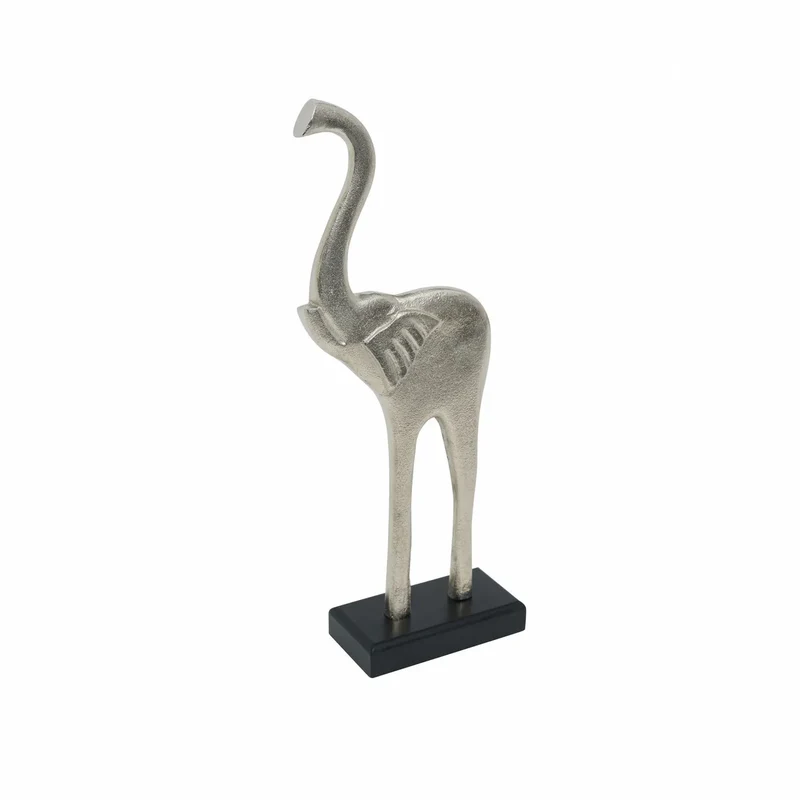 Karaca Home Morrokanischer Elefant Figur Silber 15,5x6,5x39 cm