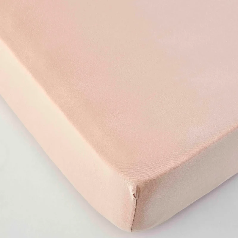 Karaca Home Jersey Fitted Bed Sheet Salmon Pink 100x200 cm + 30 cm Öko-Tex Zertifiziert