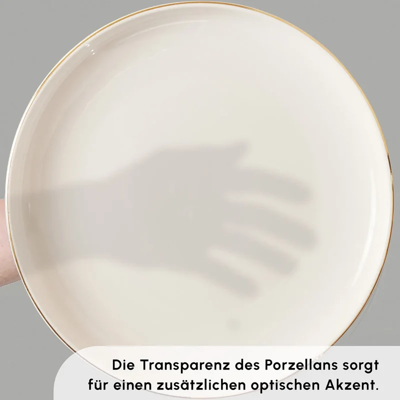 Karaca Stream Bone New Saturn 59-Teiliges 12-Personen Geschirrset Gold