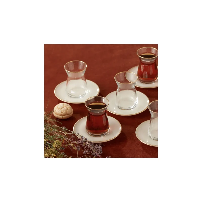Karaca Retro Beige Teeservice für 6 Personen
